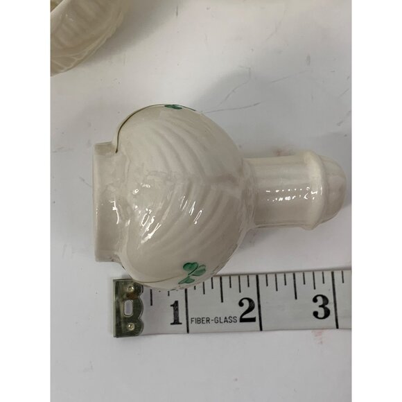 Belleek Irish Porcelain Shamrock Design Set Of 3 Bowls  & Pepper Shaker 8811 - Picture 8 of 8